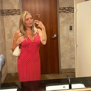 Missguided Red Dress with White Dots